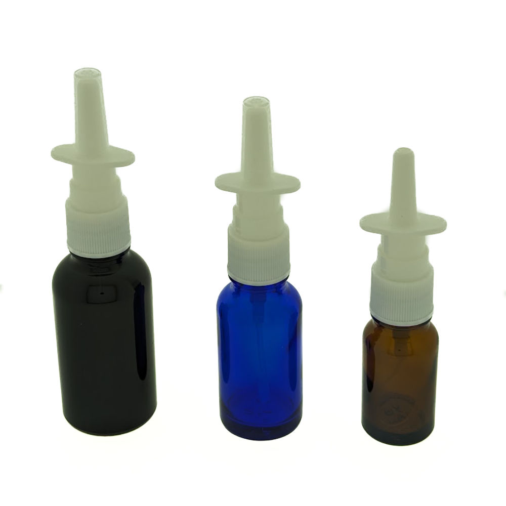 glazen-neusspray-fles-neuspomp-5ml-100ml-diverse-glaskleuren Glazen fles neusspray vernevelaar pomp verstuiver neuspomp 5ml t/m 100ml