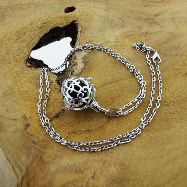 hartjes parfum medaillon pomander diffuser aroma ketting lavasteen