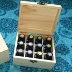 houten essentiele olien opberg kist display 12 olie flesjes vakken