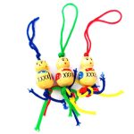houten gelukspoppetjes rood blauw paars 3 cm 1