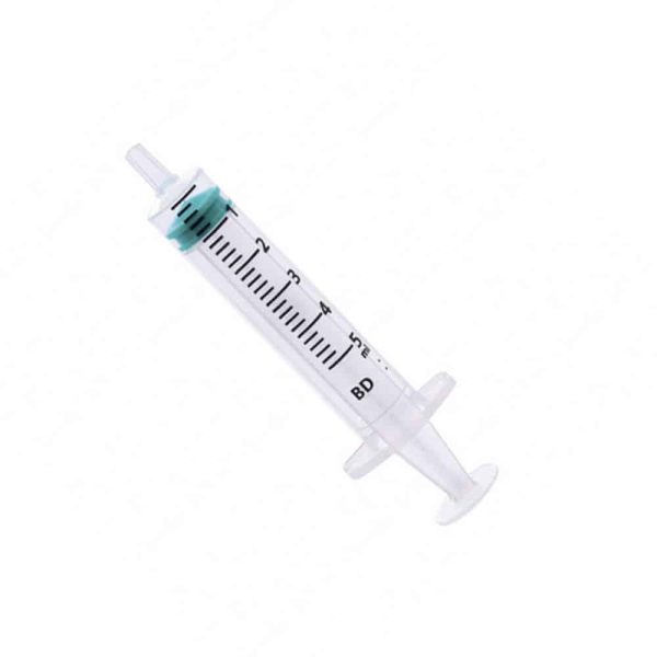 injectiespuit 5ml 3 delig centrische luer aansluiting