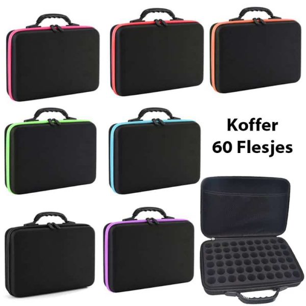 koffer 60 flesjes 5ml 15ml essentiele olie reistas