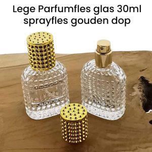 lege parfumfles glas 30ml sprayfles gouden dop