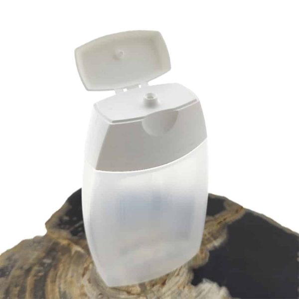 lege sta knijptube transparant 100ml flip top dop wit