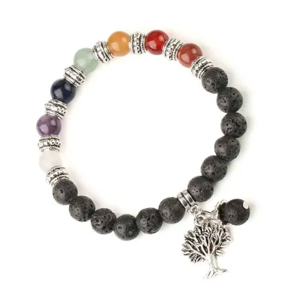 levensboom armband lavasteen kralen natuurstenen sieraad