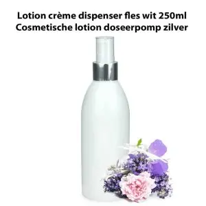 lotion creme dispenser fles wit 250ml cosmetische lotion doseerpomp zilver