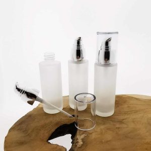 lotion creme flesje frosted 50ml pomp dispenser luxe glazen verpakking 1st