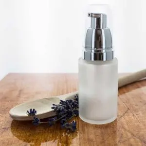 lotion pomp fles 30ml matglas dispenser zilver kap luxe glazen verpakking frosted