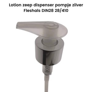 lotion pomp zilver zeep dispenser fleshals din28 28 mm