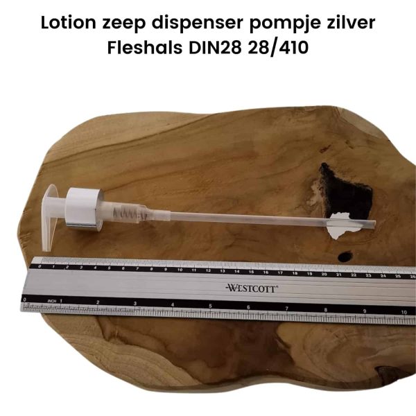 lotion pomp zilver zeep dispenser fleshals din28