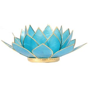 lotus sfeerlicht blauw 5e chakra gouden rand