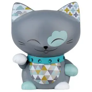 mani the lucky cat grijs blauw 70 mm