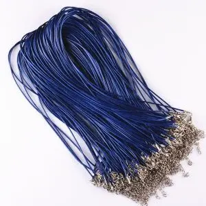 marine blauw leren halsketting verlengketting lederen koord