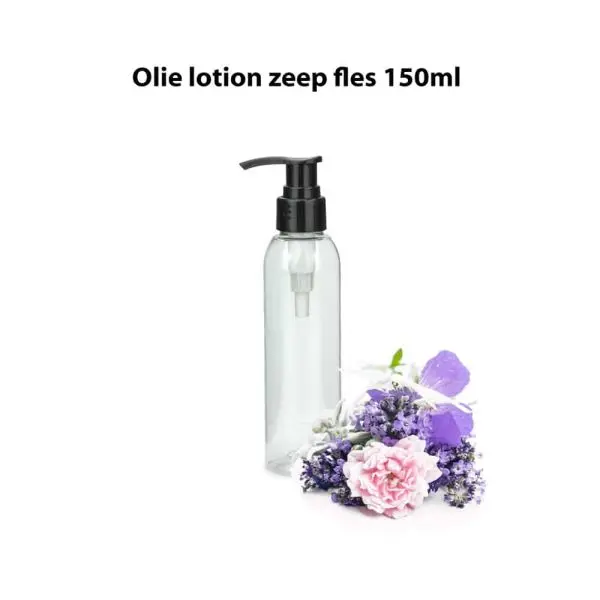 olie lotion zeep fles 150ml transparant dispenser pomp zwart