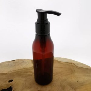 olie lotion zeep fles amber bruin 150ml dispenser pomp zwart
