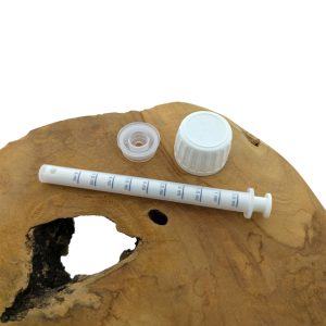Orale doseerspuit 0,5–5ml met adapter plug en schroefdop voor PET laboratoriumfles 28mm