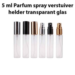 parfum spray verstuiver helder transparant glas 5 ml glazen sprayflesjes metalen spraydop
