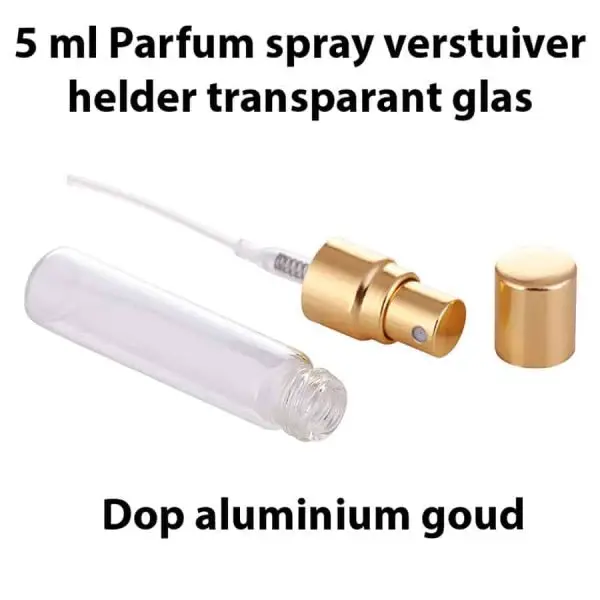 parfum spray verstuiver helder transparant glas 5 ml glazen sprayflesjes metalen spraydop goud