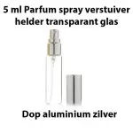 parfum spray verstuiver helder transparant glas 5 ml glazen sprayflesjes metalen spraydop zilver