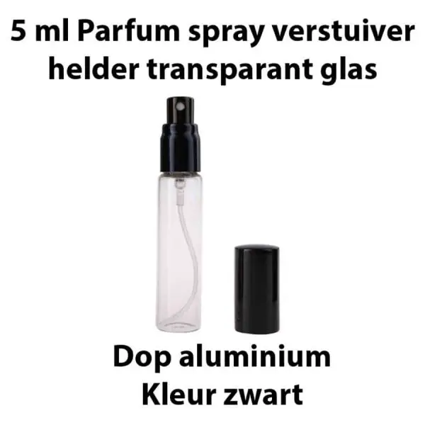 parfum spray verstuiver helder transparant glas 5 ml glazen sprayflesjes metalen spraydop zwart