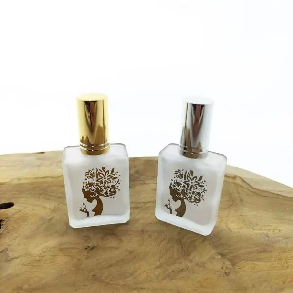 parfumfles 15ml lady flower parfum sprayfles dop goud zilver