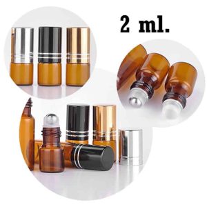 parfumroller amber glas 2 ml essentiele olie roller flesjes roll on rollers