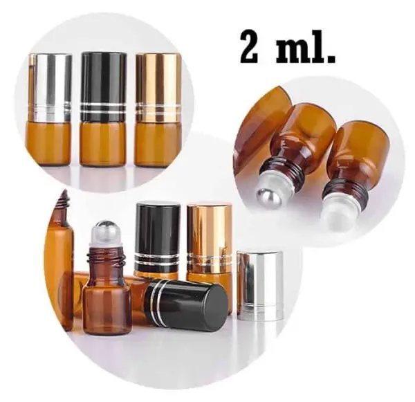 parfumroller amber glas 2 ml essentiele olie roller flesjes roll on rollers