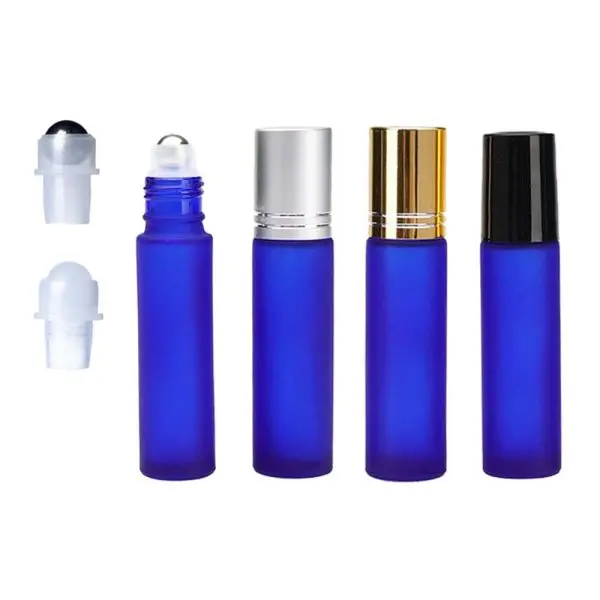 Parfumroller fles blauw mat glas 10ml