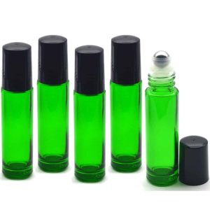 parfumroller fles groen glas 10ml essentiele olie rollerflesjes rvs roller
