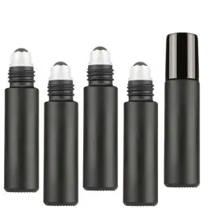 parfumroller fles zwart glas 10ml essentiele olie rollerflesjes rvs roller