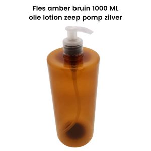 pet fles 1000ml amber bruin olie lotion zeep dispenser pomp transparant din28