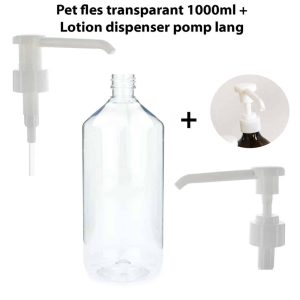 pet fles 1000ml transparant olie lotion zeep dispenser pomp lang