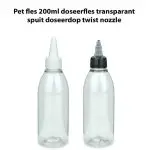 pet fles 200ml doseerfles transparant spuit doseerdop twist nozzle