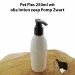 pet fles 250ml wit olie lotion zeep pompfles dispenser pomp zwart