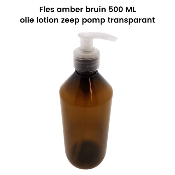 pet fles 500ml amber bruin hg olie lotion zeep dispenser pomp transparant din28