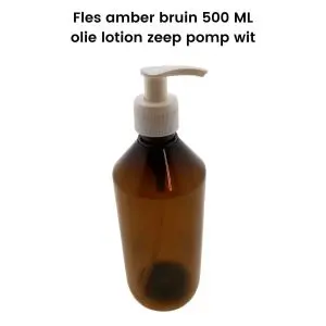 pet fles 500ml amber bruin hg olie lotion zeep dispenser pomp wit din28
