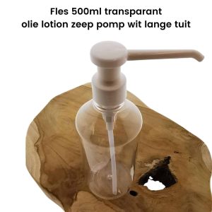 pet fles 500ml transparant lab hg olie lotion zeep dispenser pomp wi lange tuit