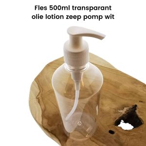 pet fles 500ml transparant lab hg olie lotion zeep dispenser pomp wit