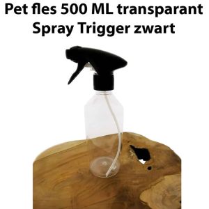 pet fles 500ml transparant trigger sprayer verstuiver spraypistool zwart cr