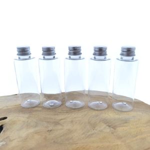 pet fles transparant 50 ml schroefdop aluminium
