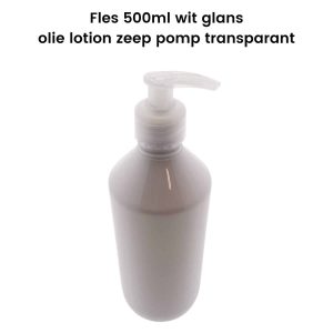 pet fles wit glans 500ml olie lotion zeep dispenser pomp transparant