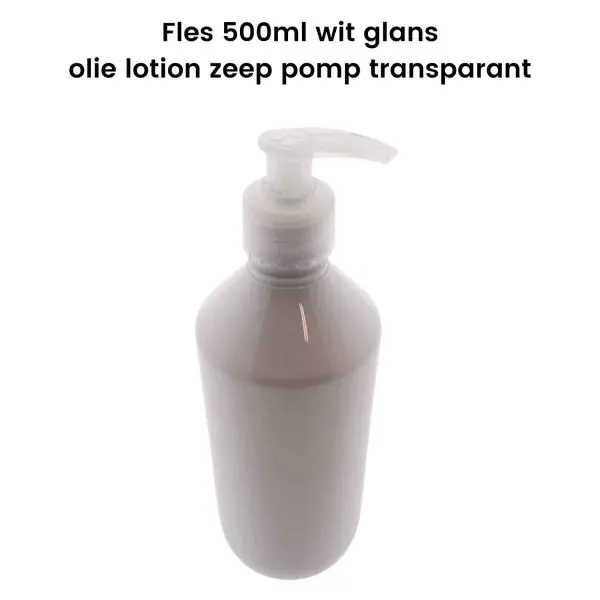 pet fles wit glans 500ml olie lotion zeep dispenser pomp transparant