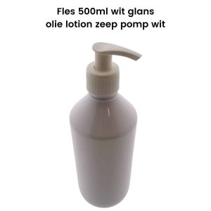 pet fles wit glans 500ml olie lotion zeep dispenser pomp wit