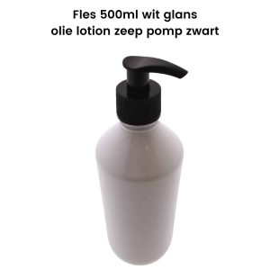 pet fles wit glans 500ml olie lotion zeep dispenser pomp zwart