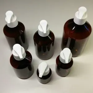 pet fles zeeppomp lotion pomp dispenser plastic fles amber bruin din28