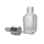 pipetflesje 15ml matglas zilveren pipetdop druppelaar luxe glazen verpakking frosted