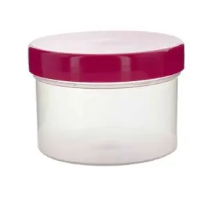 pot transparant 100 ml deksel roze cosmetica creme zalfpot