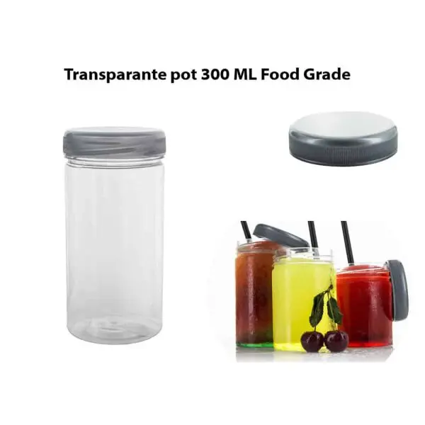 pot transparant 300ml pet potten food grade schroefdeksel