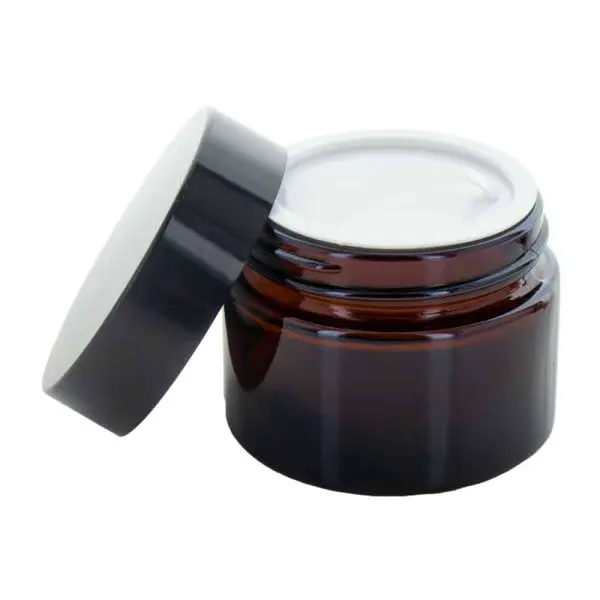 potje 50ml amber glas lege creme zalf poeder pot schroefdeksel