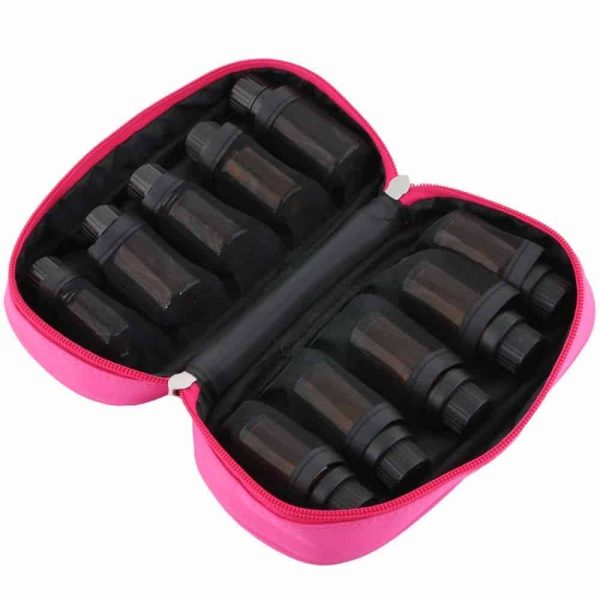reisetui reistas draagtas trevel case parfum 10 flesjes etherische essentiele olie cosmetische opbergetui tas 5ml 10ml 15ml roze